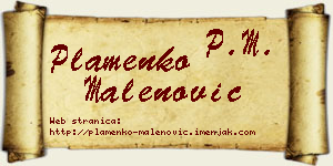 Plamenko Malenović vizit kartica
